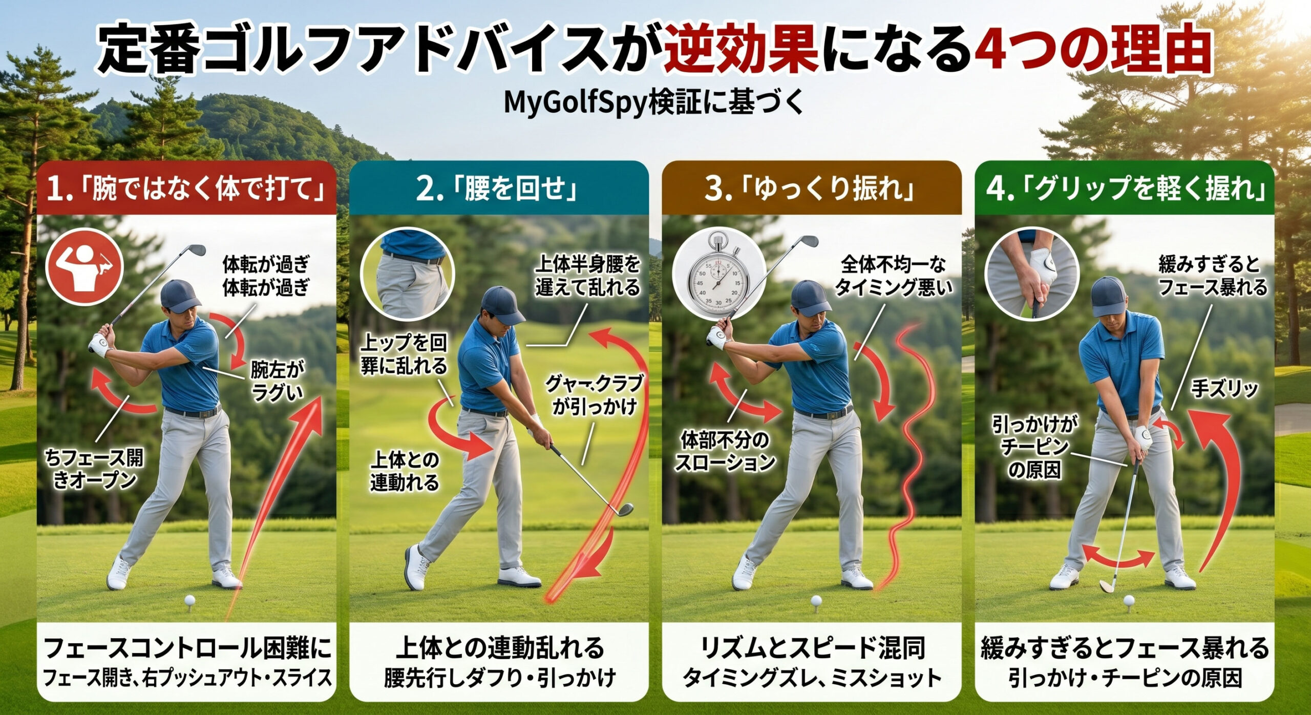 定番ゴルフアドバイスが逆効果になる4つの理由